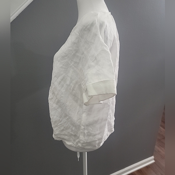 Charter Club Luxury 100% Linen Tie-Front Top Lightweight Resort Vacation - Picture 4 of 7